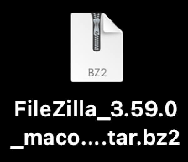 Filezillaのダウンロードデータ（zipファイル）